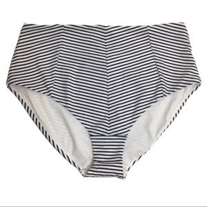H&M Navy Striped High-waist Swim Bottom